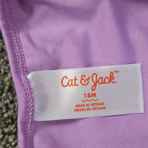 PURPLE ONE PIECE TODDLER SWIM SUIT - Picture 4 of 4